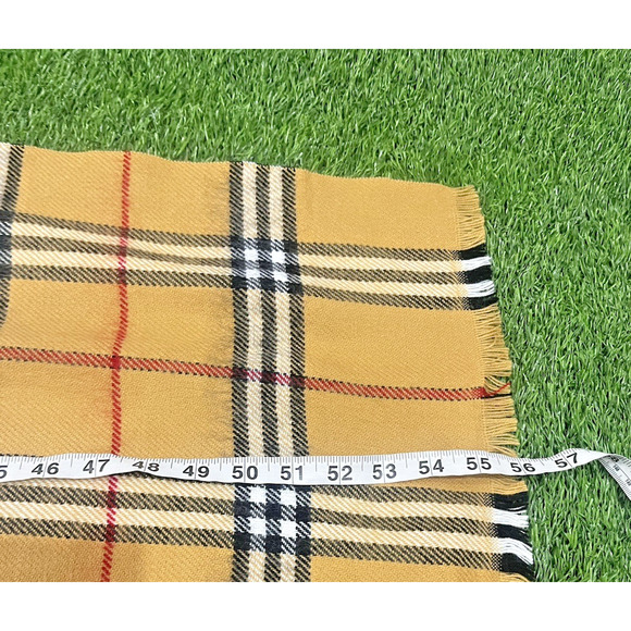 Unbranded VINTAGE Plaid and Check Tan Red Black Scarf - Picture 3 of 6